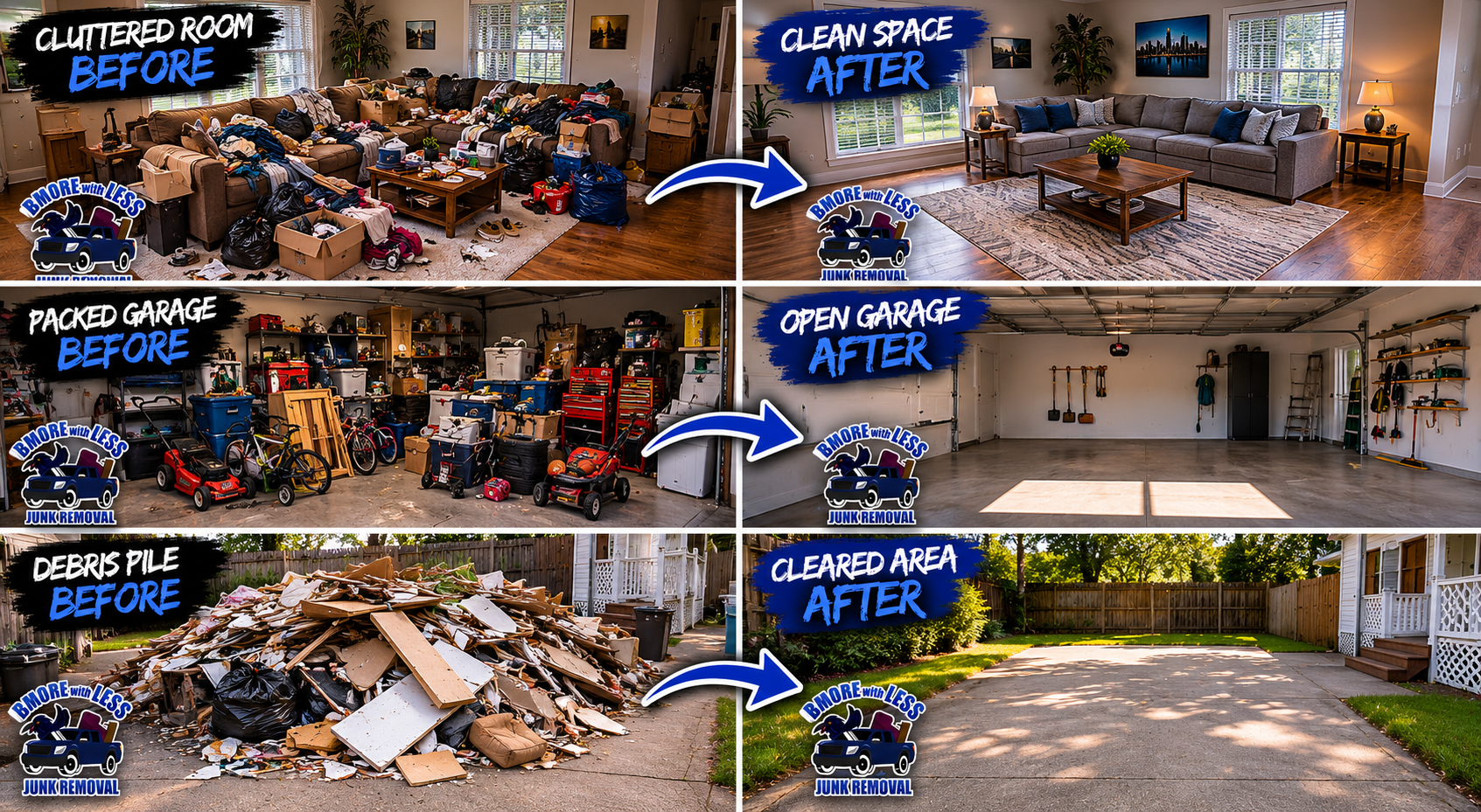 Before and after junk removal examples